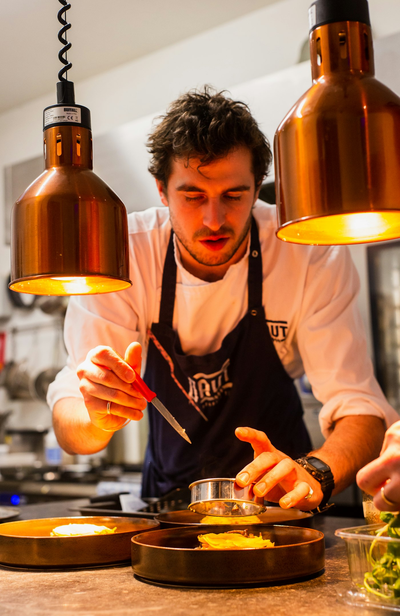Chef Alexander Morozov in the kitchen